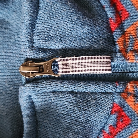 Orvis | Aztec Southwestern Tan Blue Quarter Zip Fleece Sweater Women's M - Picture 3 of 7